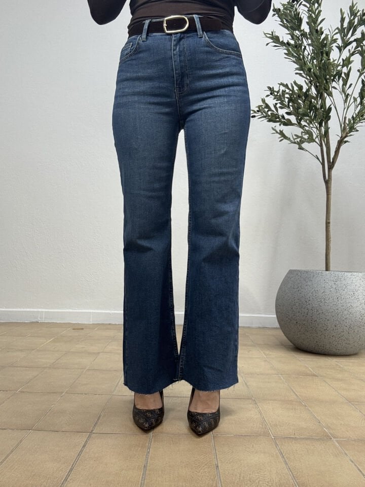 KEMERLİ STRAIGHT PANTOLON Mavi - 38