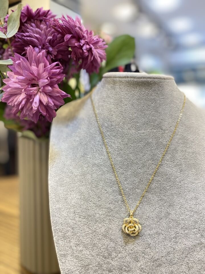 TAŞLI GÜL FİGÜR KO ALTIN