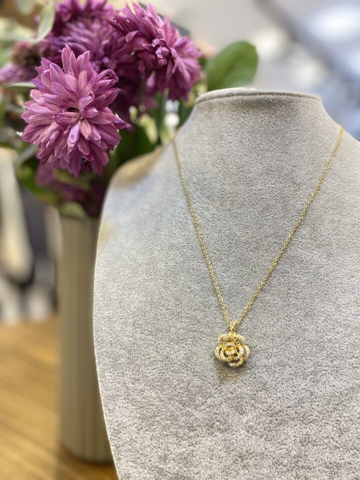 TAŞLI GÜL FİGÜR KO ALTIN